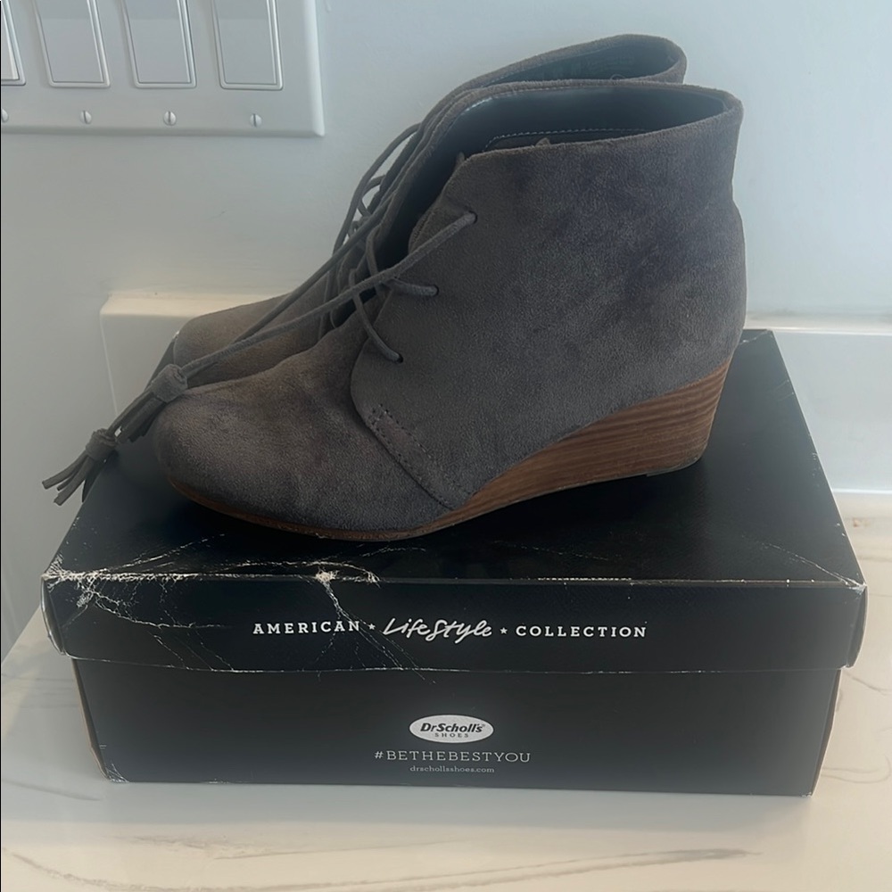 Dr. Scholl's Gray Wedge Ankle Boots